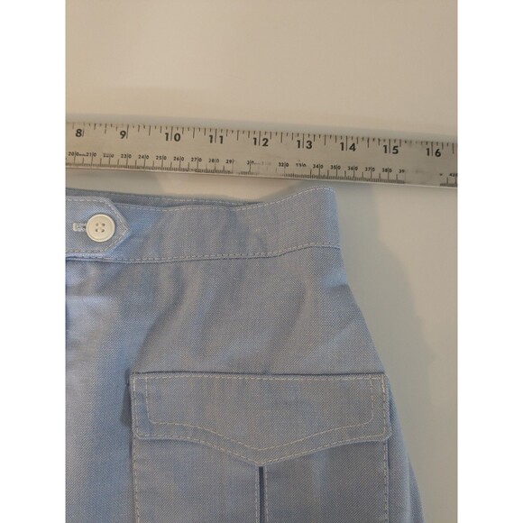 MJ Concepts Vintage Chambray button up midi skirt with pockets and hidden button - Picture 6 of 9